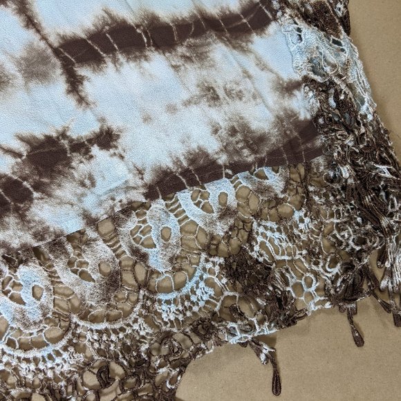 Women's Bohemian Tie-Dye Blouse with Lace Mind Set by XCVI Small - Picture 7 of 13